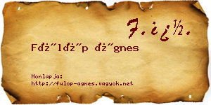 Fülöp Ágnes névjegykártya
