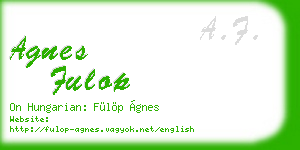 agnes fulop business card