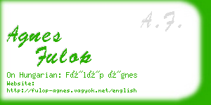 agnes fulop business card